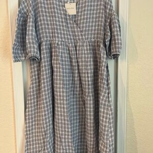 Marlow and Mae Blue Gingham Check Dress – Size Small, NWT